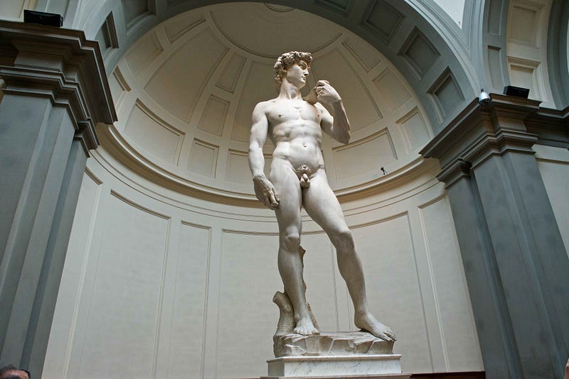 Michelangelo's David, a representation of overcoming challenges.