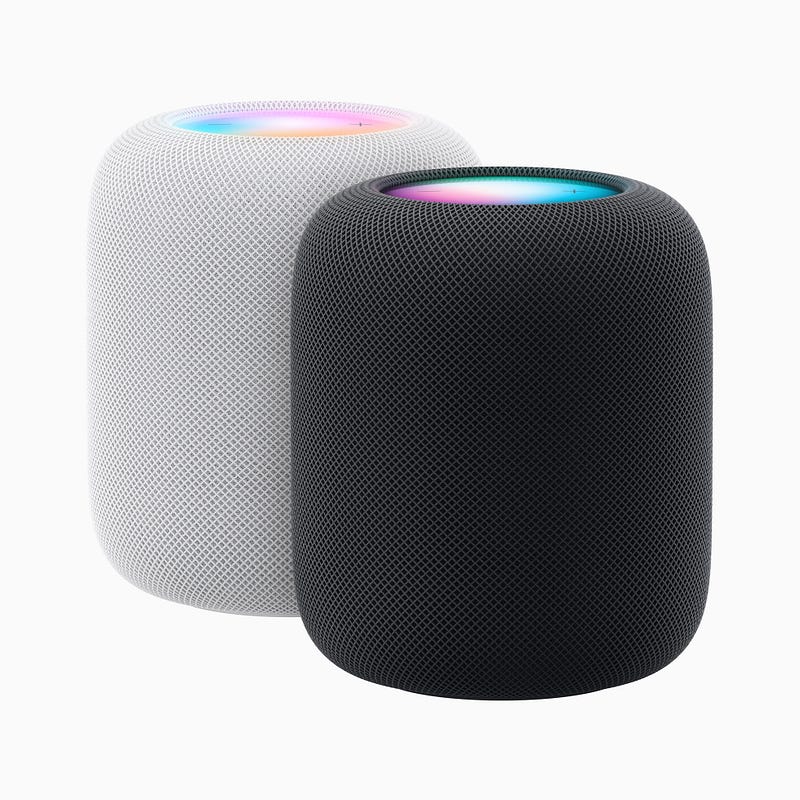 New Apple HomePods on display