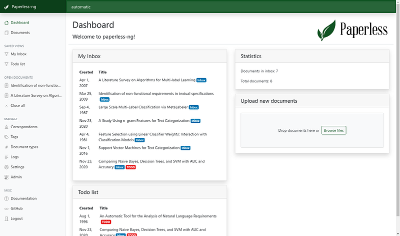 Document Management with Paperless-ng