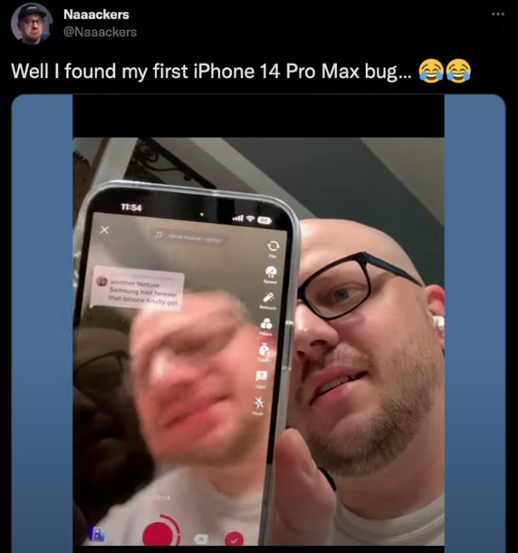 iPhone 14 Pro camera shaking issue demonstration