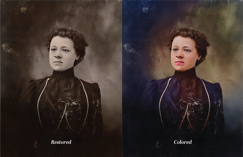 Comparison of restored and colorized image