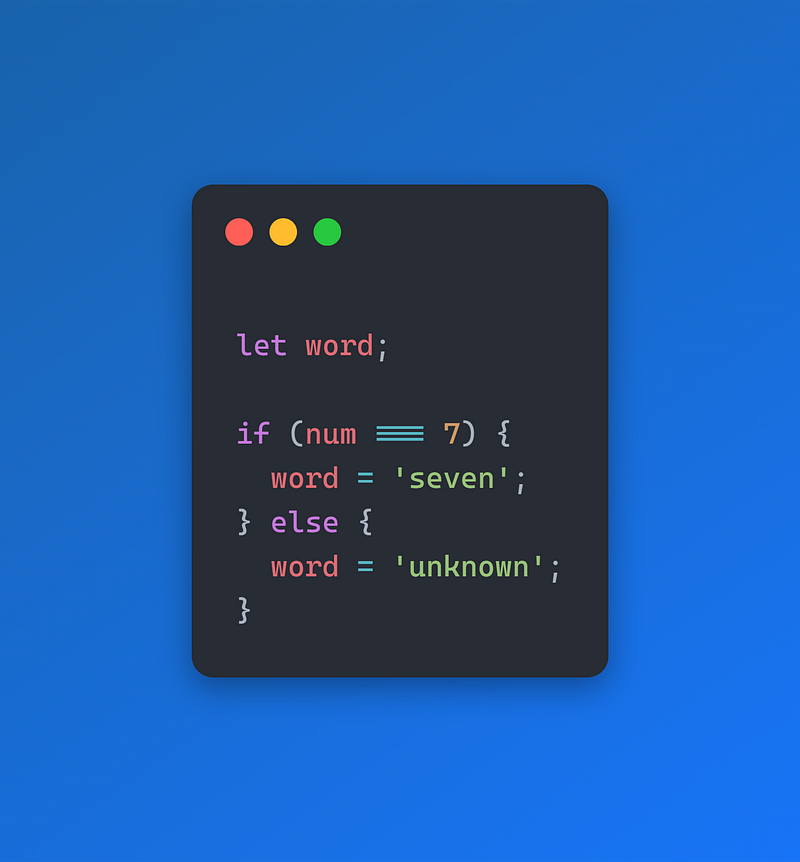 Example of a ternary operator in action