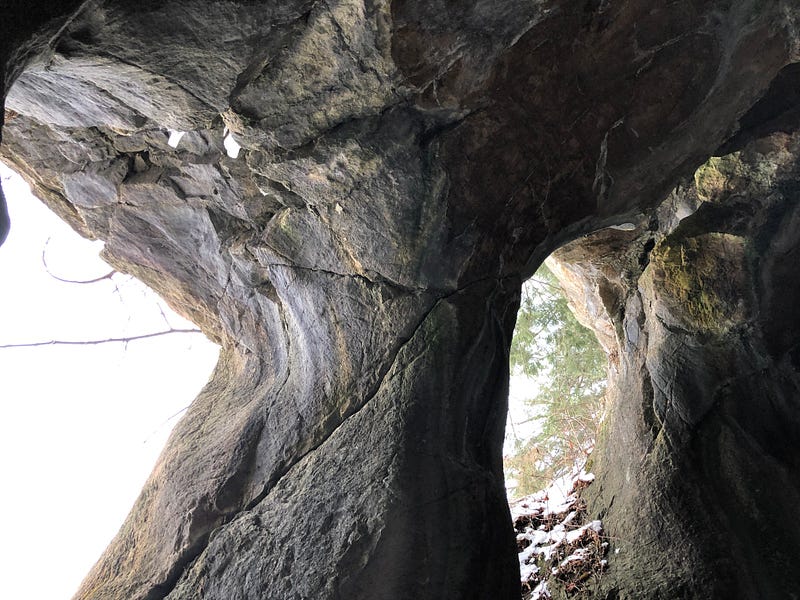 Icy formations inside the caves