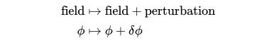 Mathematical representation of field transformation.