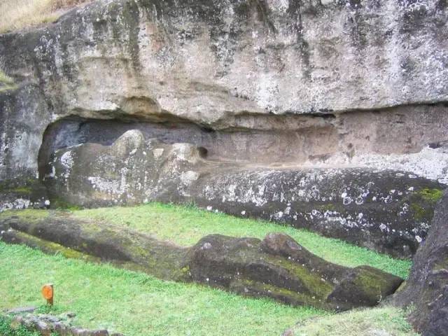 Unfinished statues of Easter Island