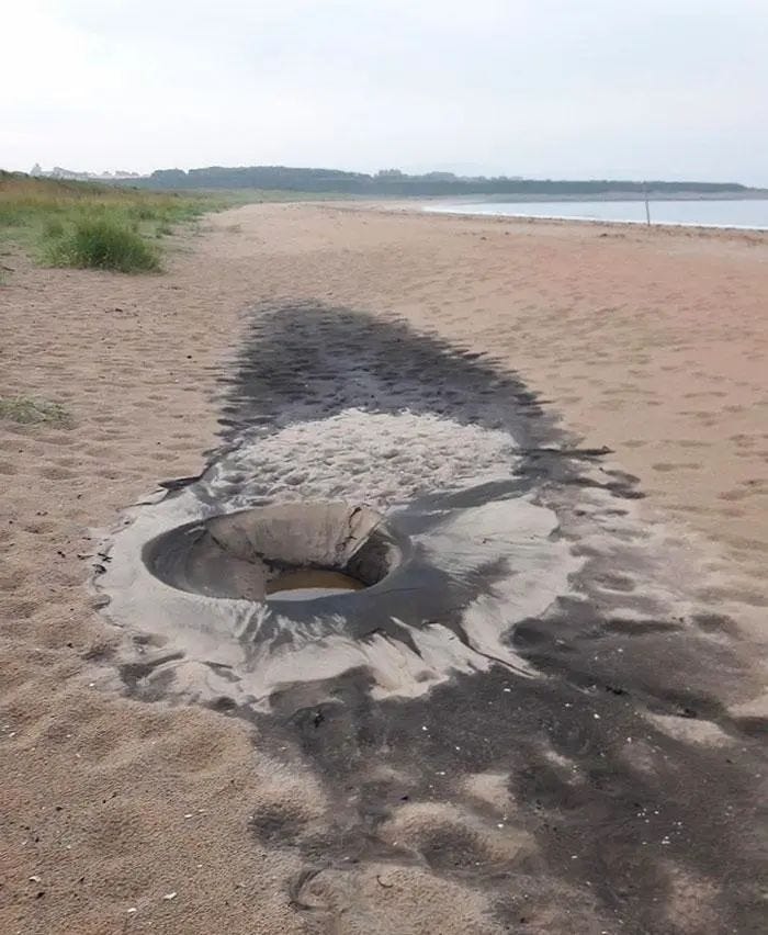 Beach after a lightning strike