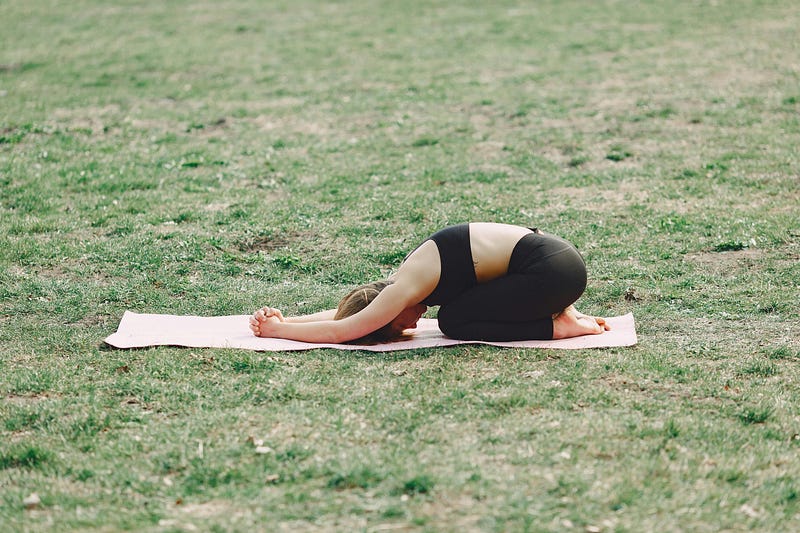 A person exercising with determination