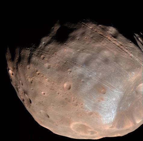 Detailed view of Phobos