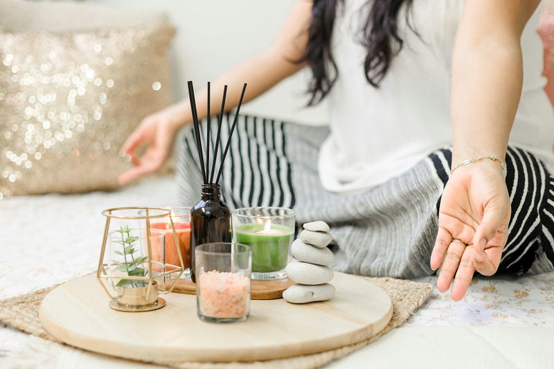 Calming meditation practice in nature