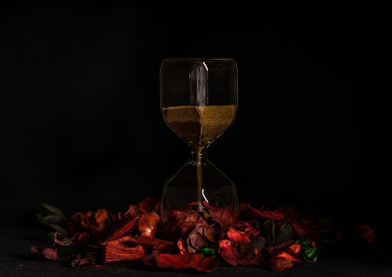 Sand clock representing fleeting moments