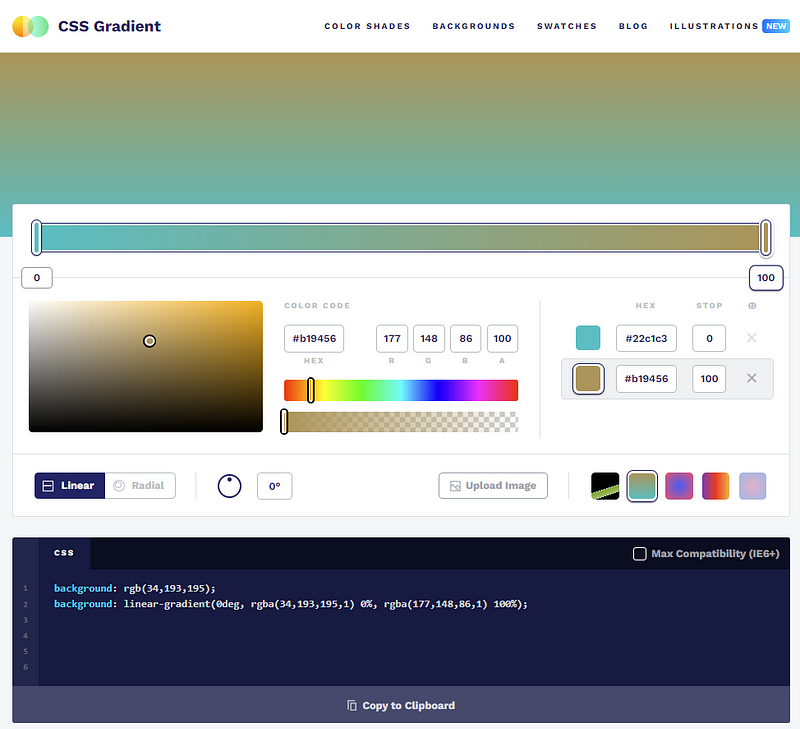 CSSmatic Tool for Gradient and Shadow Generation