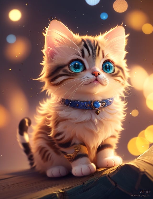 Adorable 3D cat illustration