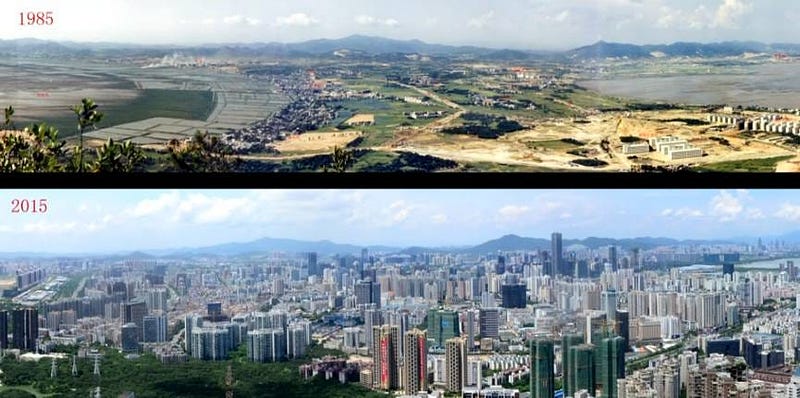 Image of bustling urban life in Shenzhen.