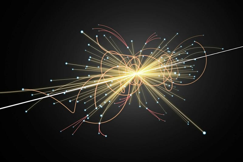 Visual representation of particle collisions