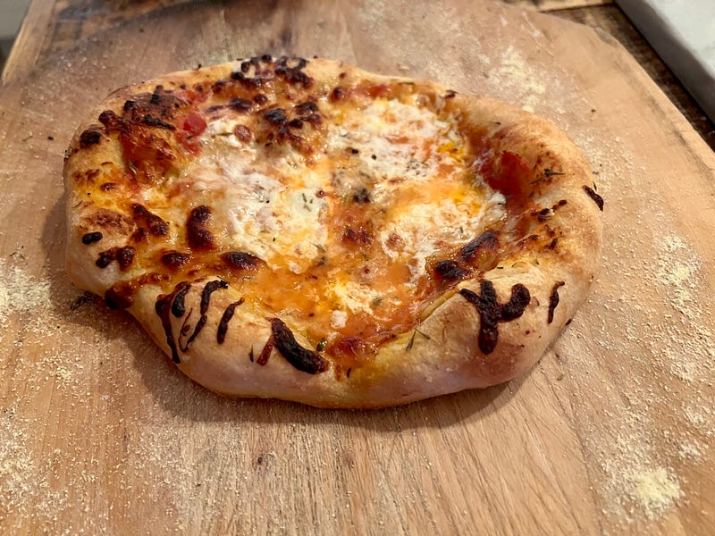 Homemade pizza crafted by the author.