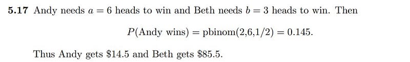 Probability distribution for Andy and Beth's game