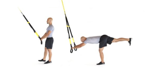 Executing a single-leg hinge with TRX