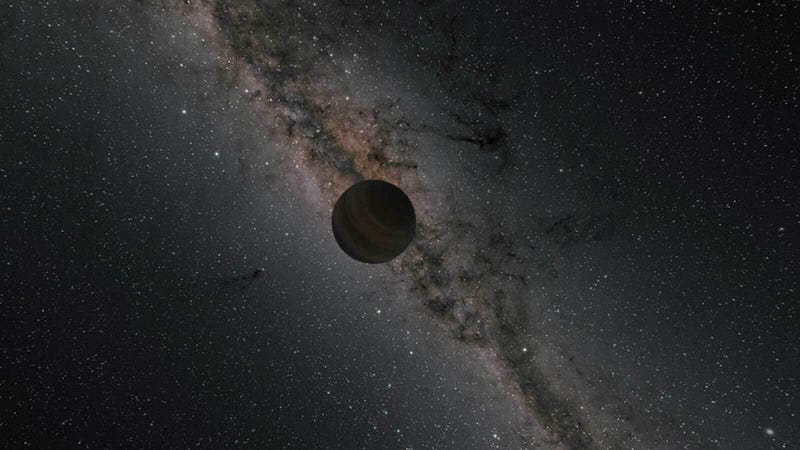 Artist's interpretation of a rogue exoplanet lacking a host star.