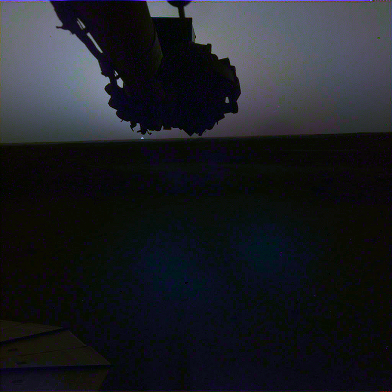 Color-corrected sunrise on Mars from InSight