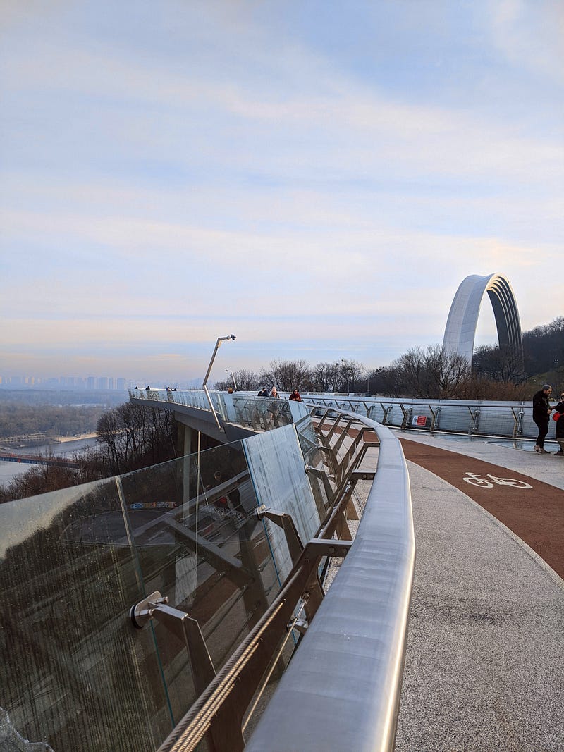 Pedestrian bridge connecting two parts of a favorite route